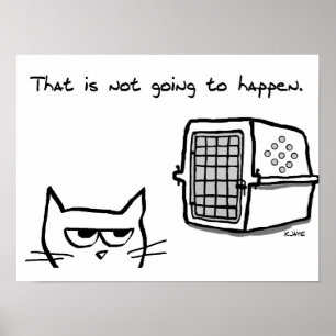 Angry Cat gaat NIET naar de Vet Poster