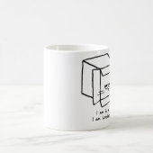 Angry Cat Hides in a Box - Funny Cat Coffee Mok (Center)