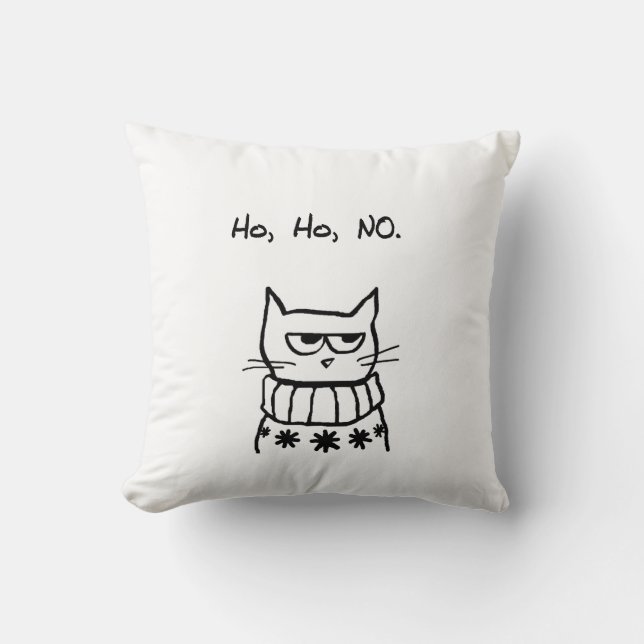 Angry Cat in een kerstkeuken - Funny Cat Xmas Kussen (Voorkant)