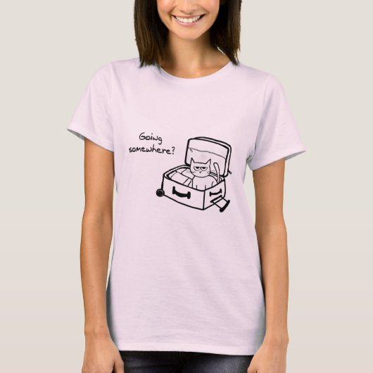 Angry Cat in Suitcase - Funny Gift for Travellers T-shirt (Voorkant)