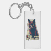 Angry cat meme voor katten- en katteneigenaars sleutelhanger (Voorkant Links)