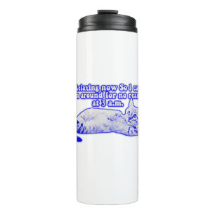 Angry cat meme voor katteneigenaars en kat-liefheb thermosbeker