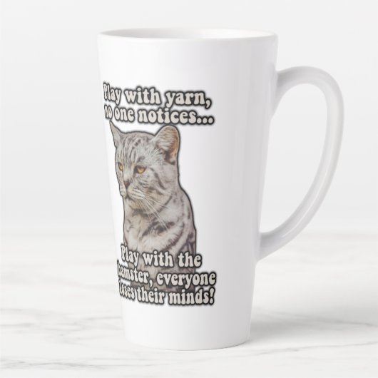 Angry cat meme voor kattenliefhebbers en kattenkat latte mok (Rechts)