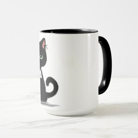 Angry Cat Mok Shot Stuur Bail Money Funny Coffee (Voorkant rechts)