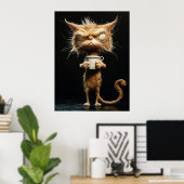 Angry Cat Poster (Thuiskantoor)