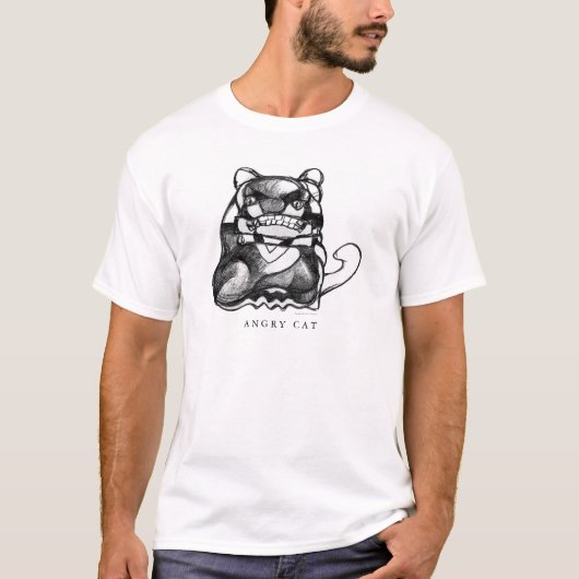 Angry Cat T-shirt (Voorkant)