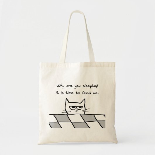 Angry Cat wil je uit bed Tote Bag (Voorkant)