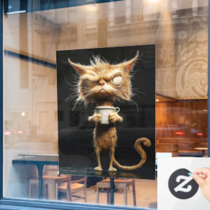Angry Cat Window Cling Raamsticker