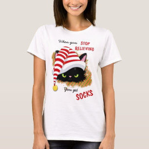 Angry Cat You Get Socks Kerstmis T-shirt
