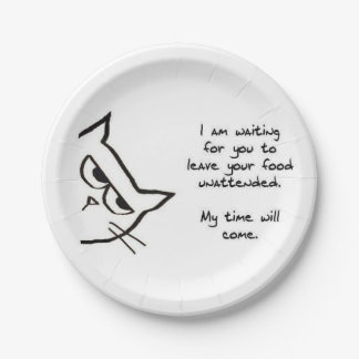 Angry Cat zal je voedsel sturen - grappig papier B Papieren Bordje