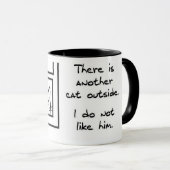 Angry Cat ziet nog een kat - Funny Coffee Mok (Voorkant rechts)