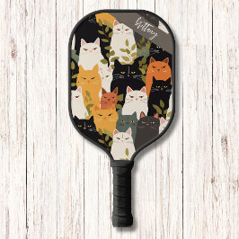 Angry Cats Patroon Modern Monogram Pickleball Paddle
