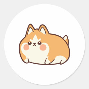 Angry Chonk Shibe Ronde Sticker