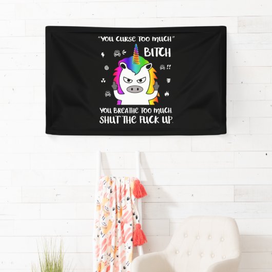 Angry Cussing Cursing Unicorn Funny Spandoek (Insitu)