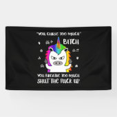 Angry Cussing Cursing Unicorn Funny Spandoek (Horizontaal)