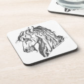 Angry Devil Horse in Black Bier Onderzetter (Linkerzijde)