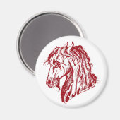 Angry Devil Horse in Red en klik op je achtergrond Magneet (Voorkant / Achterkant)