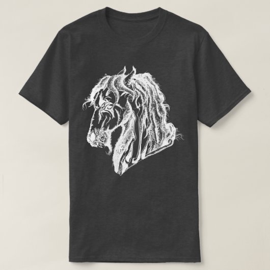 Angry Devil Horse in White T-shirt (Design voorkant)
