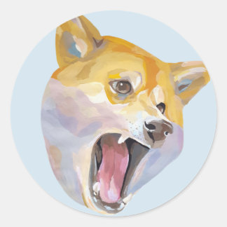 Angry Doge Shibe Ronde Sticker