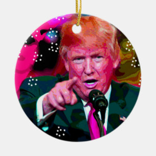 Angry Donald Trump "Fake News" kerstversiering Keramisch Ornament