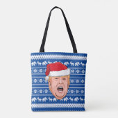 Angry Donald Trump Kerstmis Draagtas (Achterkant)