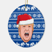 Angry Donald Trump Kerstmis Keramisch Ornament (Links)