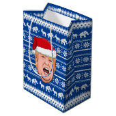 Angry Donald Trump Kerstmis Medium Cadeauzakje (Achterkant Gekanteld)