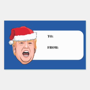 Angry Donald Trump Kerstmis Rechthoekige Sticker