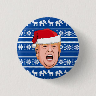 Angry Donald Trump Kerstmis Ronde Button 3,2 Cm