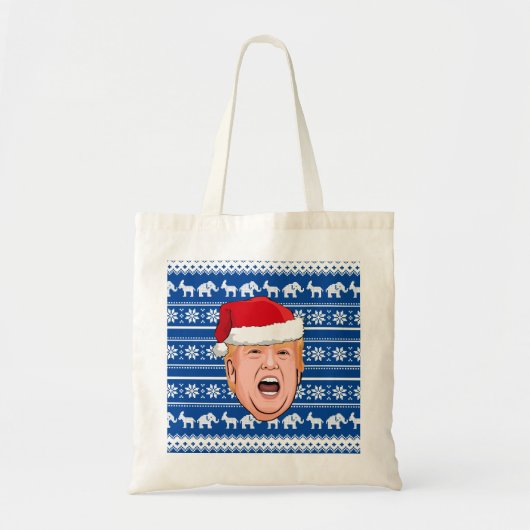Angry Donald Trump Kerstmis Tote Bag (Voorkant)