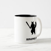 Angry eekhoorn zegt: Breng het. Tweekleurige Koffiemok (Voorkant rechts)