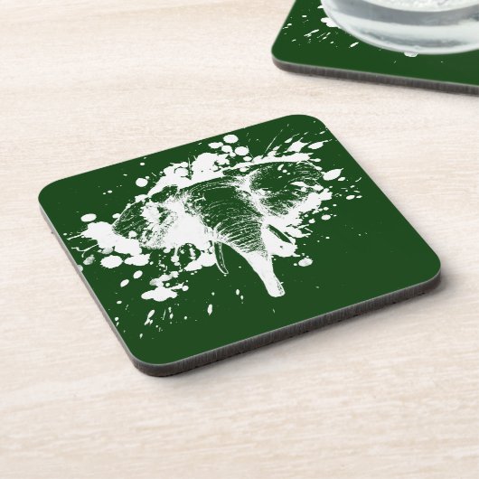 Angry Elephant in White Drankjes Onderzetter (Linkerzijde)