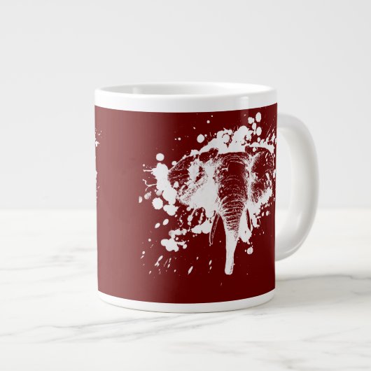 Angry Elephant in White Jumbo Beker (Voorkant rechts)