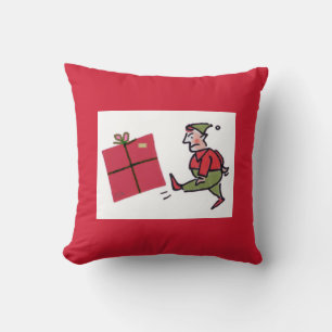 Angry Elf carré rouge lancer oreiller