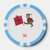 Angry Elf lichtblauw 50 gestreepte poker chip (Voorkant)