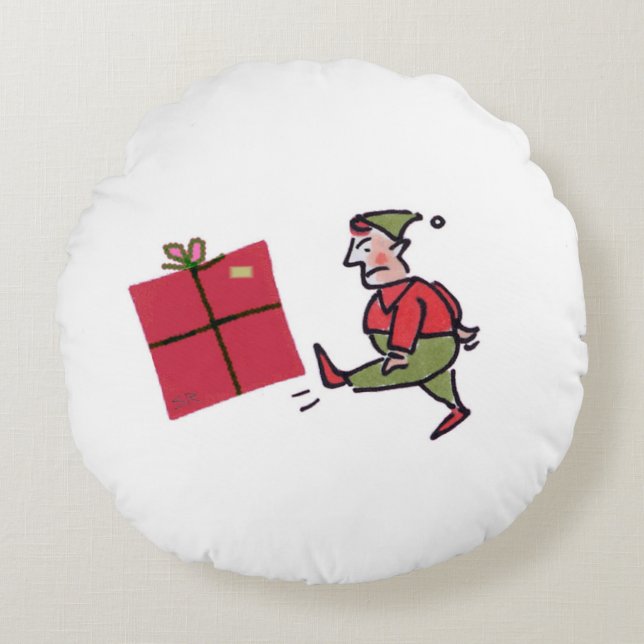 Angry Elf rond coussin (Devant)