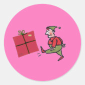 Angry Elf-ronde stickers (Voorkant)