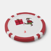 Angry Elf rood 5 gestreepte poker chip (Enkel)