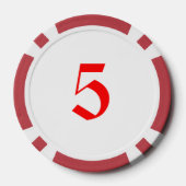 Angry Elf rood 5 gestreepte poker chip (Achterkant)