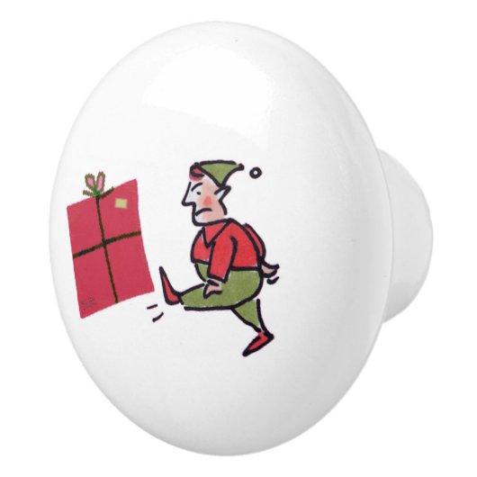 Angry Elf white ceramic knob Keramische Knop (Rechts)