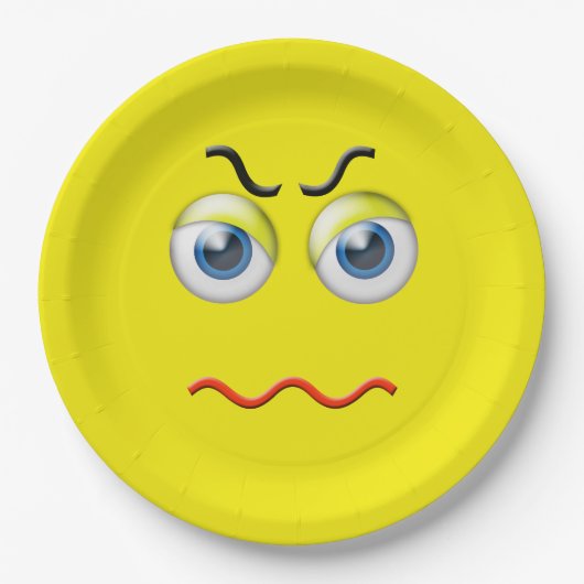 Angry Emoji Papieren Bordje (Voorkant)