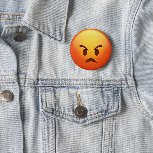 Angry Emoji Pin Ronde Button 5,7 Cm (In situ)