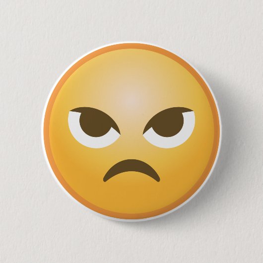 Angry Emoji Ronde Button 5,7 Cm (Voorkant)
