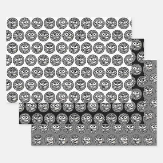 Angry Emoticon Face Tiled Pattern Inpakpapier Vel (Set)