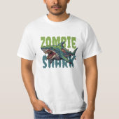 Angry enge Zombie haai illustratie T-shirt (Voorkant)