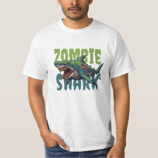 Angry enge Zombie haai illustratie T-shirt