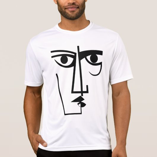 Angry Eyes Expression Abstracte vrouw Face Line AR T-shirt (Voorkant)