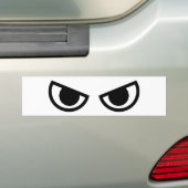 Angry eyes face bumpersticker (Op auto)