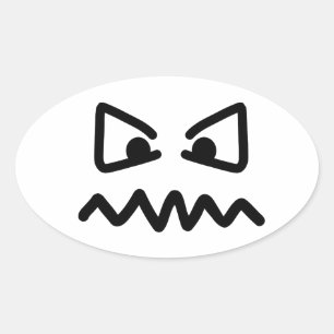 Angry eyes face ovale sticker