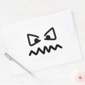 Angry eyes face ovale sticker (Envelop)